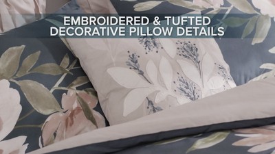 Camillia Queen Blush Floral Cotton 8-Piece Comforter Set