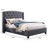Accent Bed Frame Modern Nailhead Trim Wingback Headboard for Bedroom Queen - 3irtyhousy - 4 of 4