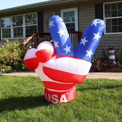 Sunnydaze Indoor/outdoor Peace, Love, And Freedom Patriotic Inflatable ...