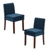 DOMETOUR Linen Upholstered Dining Chair Set of 2, Modern Armless Chair With Cushioned Seat for Living Room - 2 of 4