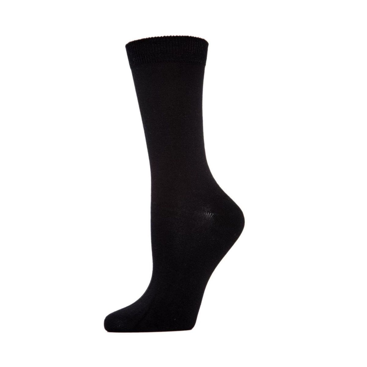 Memoi Women's Flat-Knit Bamboo Blend Crew Socks - thumbnail 4