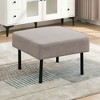 Airsurfer Square Taupe Ottoman Modern Minimalist Ottoman Footrest for Living Room Relaxation - 2 of 4