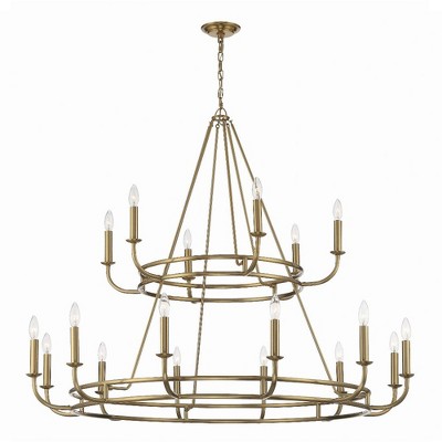Crystorama Lighting Bailey 18 - Light Chandelier in  Aged Brass