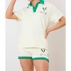 Women's Collar Short Sleeve Top - FANTASTIC FAWN - 2 of 4