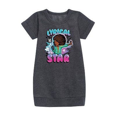 - Karma's World - Lyrical Star Airbrush Style Graphic Short Sleeve Fleece Dress