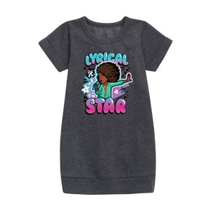 - Karma's World - Lyrical Star Airbrush Style Graphic Short Sleeve Fleece Dress - 1 of 3