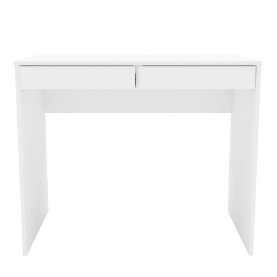 kungreatbig Computer Desk With Two Drawers And A Footrest-White