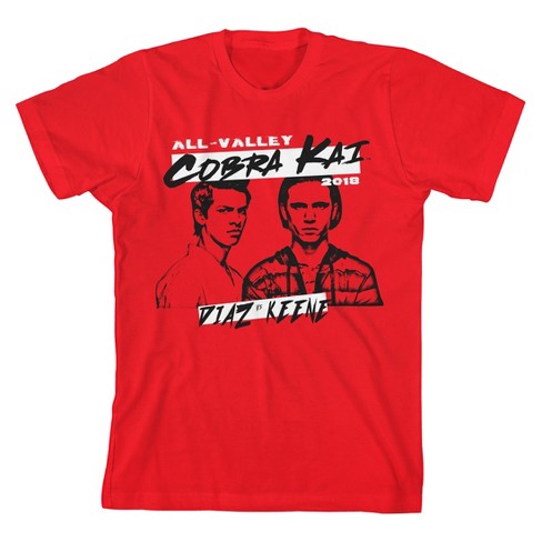 Cobra Kai All Valley 2018 Diaz Vs Keene Youth Boy's Red T-shirt-xl : Target