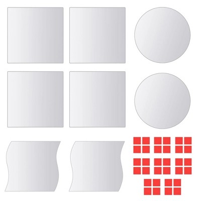 vidaXL Wall Mirror Set of 8 Transparent Glass