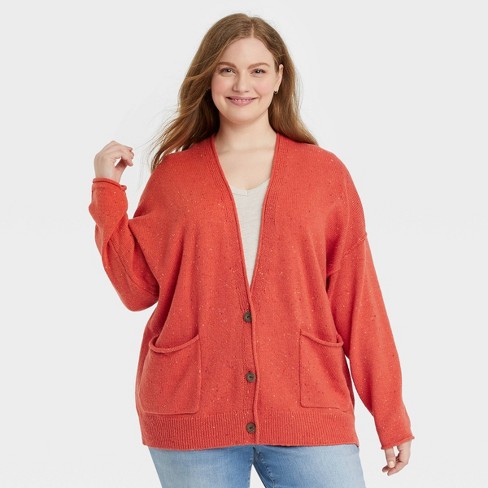 Women S Plus Size Button Front Grandpa Cardigan Universal Thread Red 4x Target
