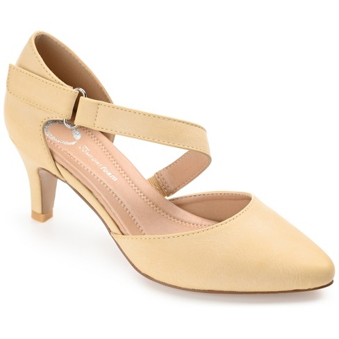 Journee Collection Womens Luu-m Comfort Insole Round Toe Low Block Heel  Pumps Nude 7 : Target