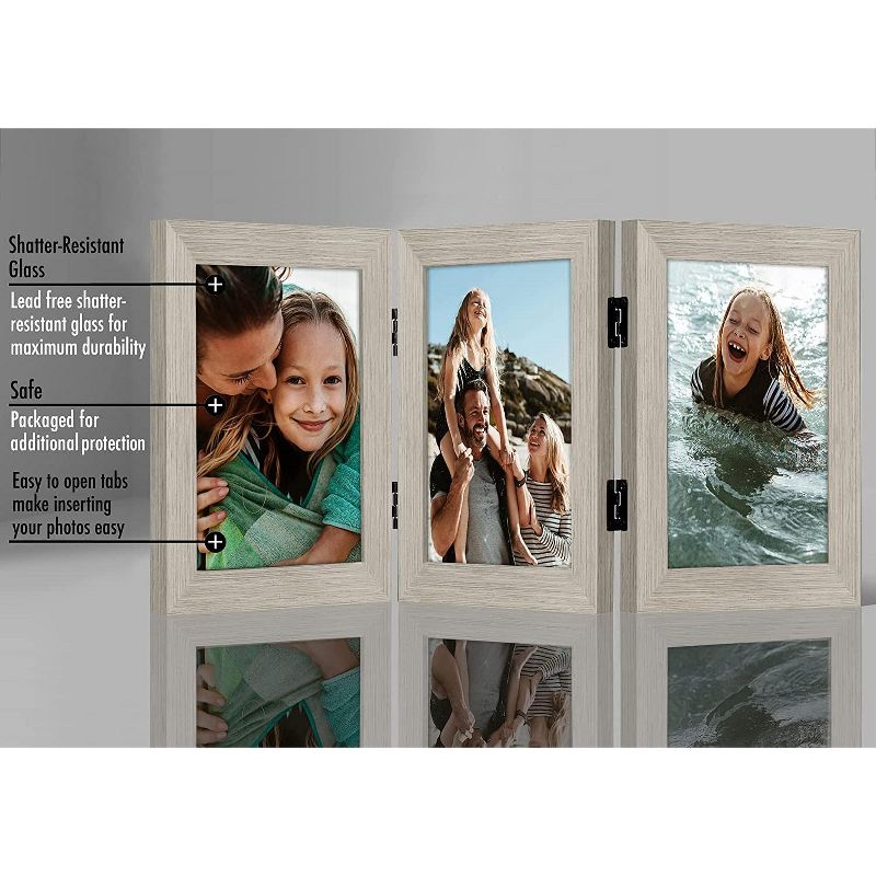 Americanflat Hinged Picture Frame with tempered shatter-resistant glass - Available in a variety of sizes and styles, 4 of 5
