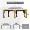 PAGED 10'X12' Hardtop Outdoor Canopies and Gazebos with Galvanized Steel Double Canopy for Patios Deck Backyard, Curtains and Netting, Brown - 2 of 4
