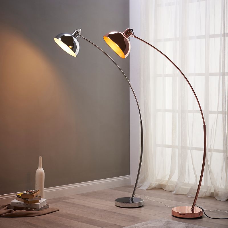Teamson Home 60.23&#34; Arco Arc Floor Lamp Rose Gold, 4 of 8