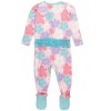 RuffleButts SoftSnooze Baby Girls Ruffle One Piece Footie Pajama - 2 of 4