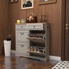Okak Shoe Cabinet, Shoe Organizer with 4 Panel Flip Drawers and 2 Simple Drawers, Freestanding Shoe Rack for Entryway, Living Room, Hallway, White - 3 of 4
