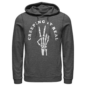 Men's CHIN UP Halloween Creepin' Real Skeleton Pull Over Hoodie - 1 of 4