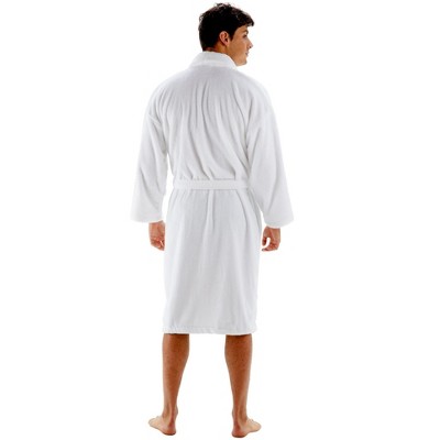 Gray Small Shawl Collar Fleece Bathrobe with Pockets