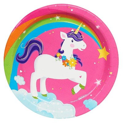 16ct Fairytale Unicorn Party Dessert Plates