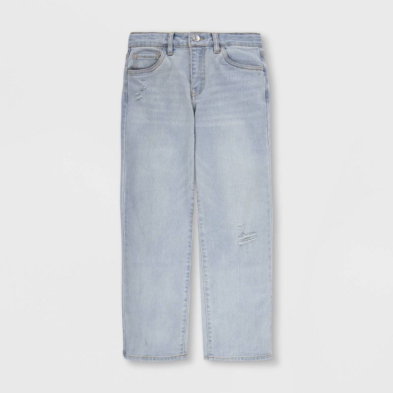Levi's® Girls' Mid-Rise Wide Leg Jeans - Dark Wash, 1 of 6