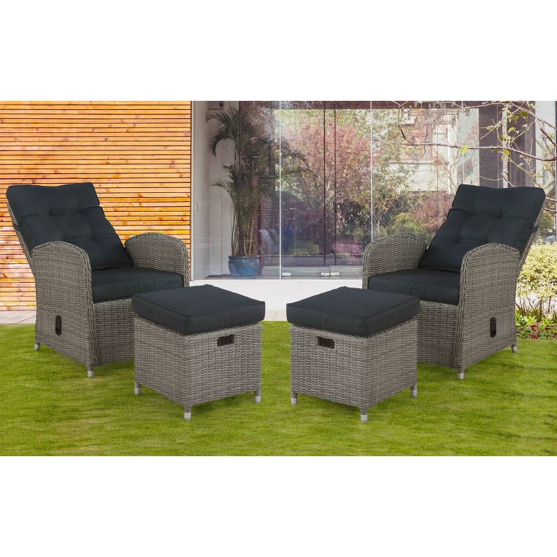 Monaco 4pc Set with 2 Reclining Chairs &#38; 2 Ottomans - Gray - Alaterre Furniture, 5 of 14
