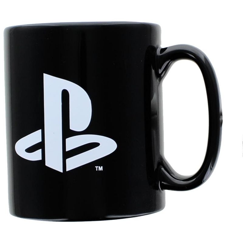 Games Alliance PlayStation Logo and Icons Black Ceramic Coffee Mug, 2 of 4