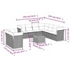 vidaXL 10 Piece Patio Sofa Set with Cushions Black and Blue Poly Rattan - 3 of 4
