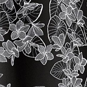 black stencil leaf print