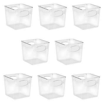 Sorbus 8 Pack Small Clear Storage Bins with Handles  - for Kitchen, Cabinet Organizer, Pantry & Refrigerator