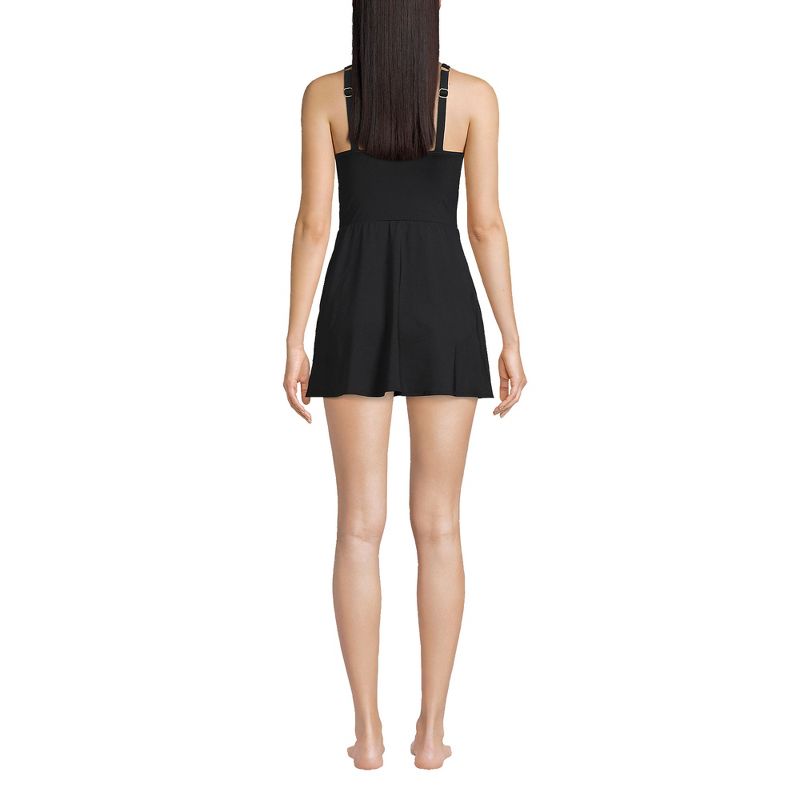 Lands' End Women's Chlorine Resistant Tulip Wrap Swim Dress One Piece Swimsuit, 2 of 7