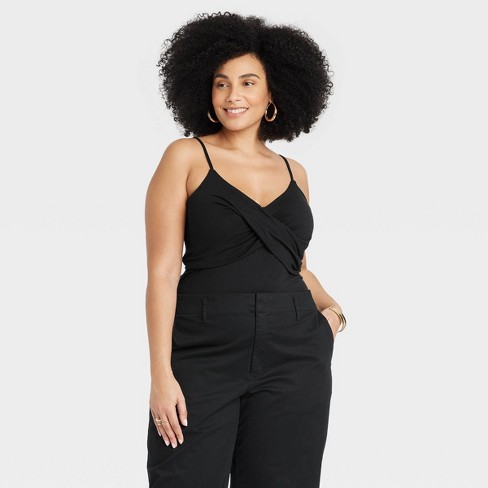 Women's Ribbed Tank Bodysuit - A New Day™ Black M : Target