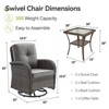 Gymojoy Outdoor Patio Wicker Swivel Chair Glider Chair Table with Removable Cushions - 2 of 4