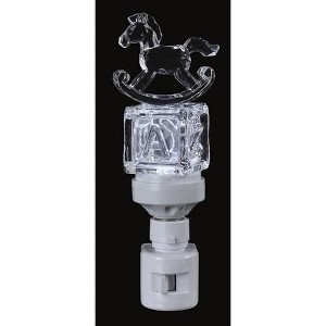 Roman 6.5" Icy Crystal LED Lighted Baby Block Rocking Horse Night Light - 1 of 1