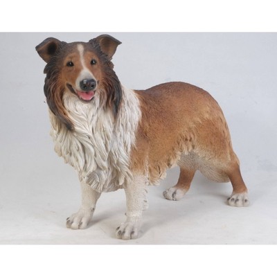 21.5" Polyresin Collie Statue Brown - Hi-Line Gift