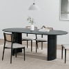 SpassWay 30"H Fashion Oval Wood Dining Table Kitchen Table Conference Table Gathering Table with Double Pedestal Black/Walnut/Natural Wood - 3 of 4