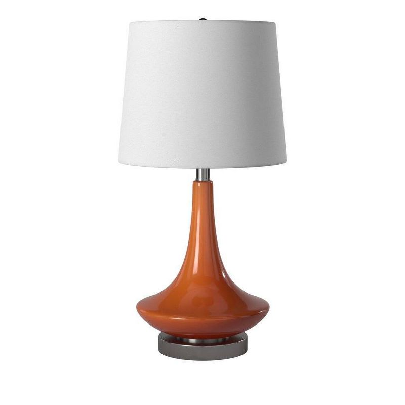 Retro Orange Glass Table Lamp with Steel Base - StyleCraft, 3 of 11