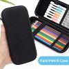 Upgraded Hard Pencil Case Box for,Durable Pen Carrying Case with Zipper-Black - 4 of 4