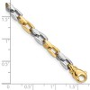Black Bow Jewelry 14K White & Yellow Gold, 4.5mm Fancy Link Chain Bracelet, 7 Inch - 3 of 4