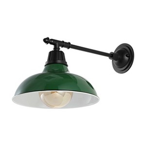 12.25" 1-Light Wallace Farmhouse Industrial LED Victorian Arm Outdoor Sconce - JONATHAN Y - 1 of 4