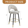 Set of 2,360 ° rotatable bar chair.Modern PU comfortable upholstered bar chair with smooth and beautiful black metal legs - Leovsnove - 3 of 4