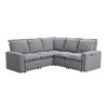89.7" Linen Upholstery L-Shaped Power Recliner Sectional Sofa with USB Ports for Living Room, Bedroom, Theater Room - 4 of 4