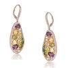 Guili Sterling Silver 18K Rose Gold Plated Dangle Earrings with Cubic Zirconia Accents, A Chic and Elegant Pair for Any Occasion - 3 of 3