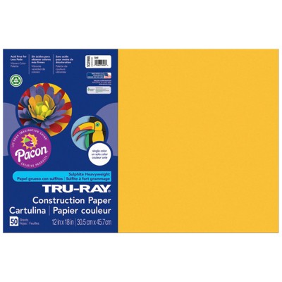 Tru-Ray Construction Paper, Gold, 12" x 18", 50 Sheets (Pack of 6)