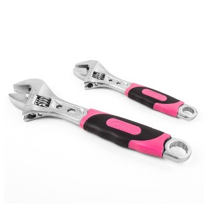 Apollo Tools DT5007P 2 Adjustable Wrenches Pink: Steel & Plastic, Lifetime Warranty, 8.46" Depth, 0.8 lbs - 1 of 3