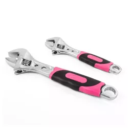Apollo Tools DT5007P 2 Adjustable Wrenches Pink