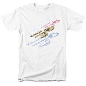 Star Trekretro Tri Enterprise Adult T-Shirt White - 1 of 4
