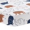 Lambs & Ivy Playful Elephant Blue/White Cotton 3-Piece Baby Crib Bedding Set - 4 of 4