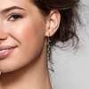 EVERLY JEWELRY | Yellow Plated Sterling Silver 3 3/4 CT TGW Composite Light Blue Turquoise Curb Link Chain Drop Earrings - 4 of 4