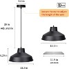 Runesay Black Pendant Light, Farmhouse Metal Adjustable Hanging Light Fixture, Dome Barn Pendant Light, Vintage Swag Light, E26(bulb not included) - 2 of 4