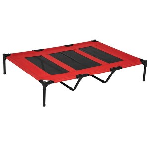 Resenkos 48" x 36" Elevated Breathable Dog Bed Portable Pet Cot w/ Carry Bag Metal Frame Breathable Mesh Indoor and Outdoor Red - 1 of 4